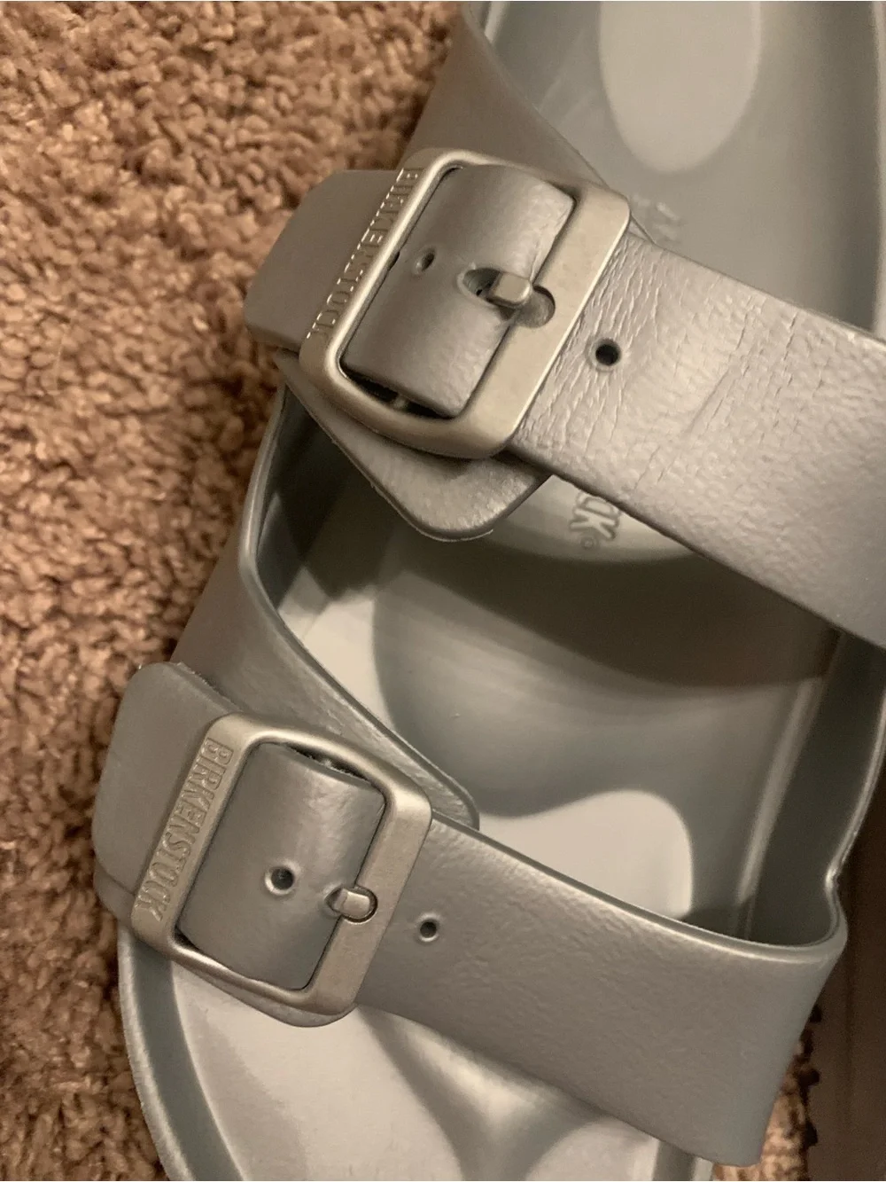 Birkenstock Arizona Sandals Silver Metallic